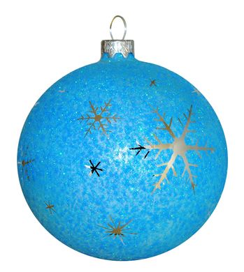 Christmas ball "Snowflakes". Collection "Sugar on Blue"