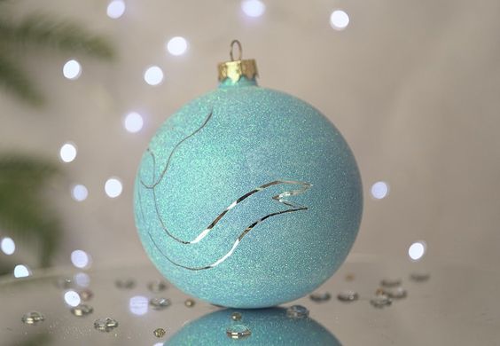 Christmas tree ball "Bells". Collection "Sugar on Blue"