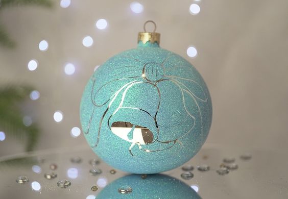 Christmas tree ball "Bells". Collection "Sugar on Blue"