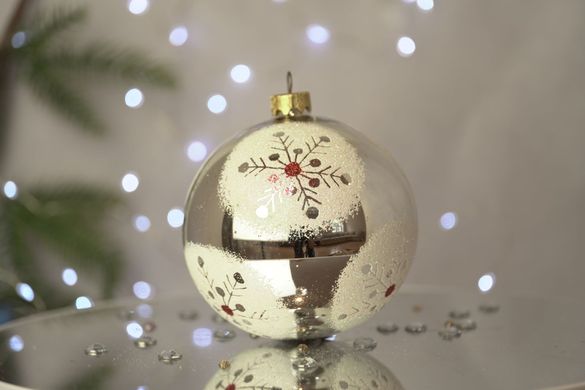 Christmas ball "Fluffy snowflakes". Collection "Sugar"Колекція "