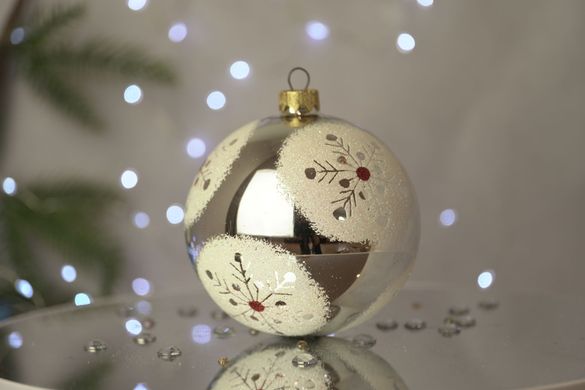 Christmas ball "Fluffy snowflakes". Collection "Sugar"Колекція "