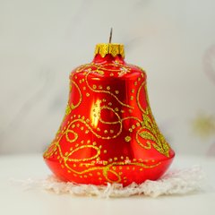 Звоночек "Новогоднее перо" на красномглянце, Красный глянец