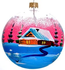 Winter house on transparent background