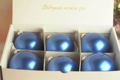 Набор одноцветных елочных шаров 85мм "Капри-синий"